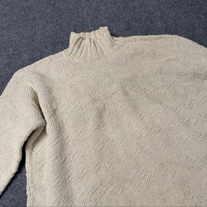 Lauren ralph lauren Exclusive Hand Knit womens turtle neck sweater L in ivory